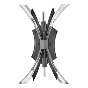 Vida 9" Two Lights Medium Sconce, Brushed Graphite