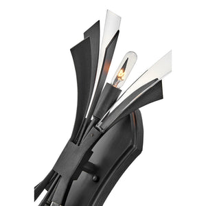 Vida 9" Two Lights Medium Sconce, Brushed Graphite