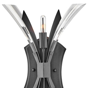 Vida 9" Two Lights Medium Sconce, Brushed Graphite