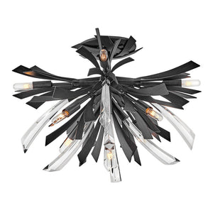 Vida 24" Nine Lights Large Semi-Flush Mount, Brushed Graphite