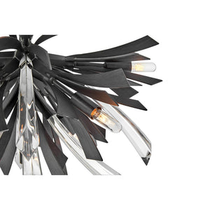 Vida 24" Nine Lights Large Semi-Flush Mount, Brushed Graphite