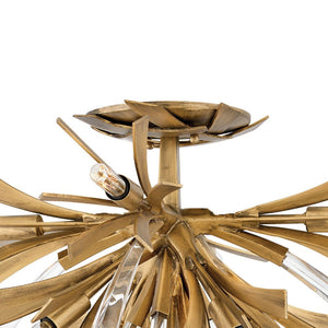 Vida 24" Nine Lights Large Semi-Flush Mount, Burnished Gold