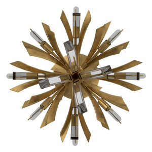 Vida 24" Nine Lights Large Semi-Flush Mount, Burnished Gold