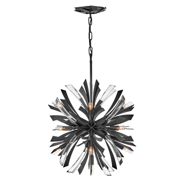 Vida 22" Thirteen Lights Small Orb Chandelier, Brushed Graphite