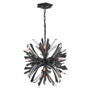 Vida 22" Thirteen Lights Small Orb Chandelier, Brushed Graphite