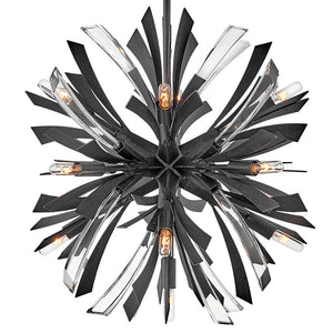 Vida 22" Thirteen Lights Small Orb Chandelier, Brushed Graphite