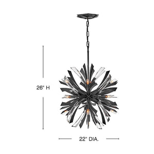 Vida 22" Thirteen Lights Small Orb Chandelier, Brushed Graphite