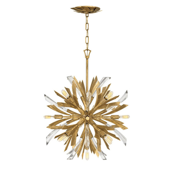 Vida 22" Thirteen Lights Small Orb Chandelier, Burnished Gold