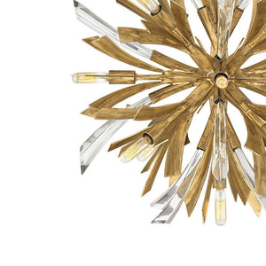Vida 22" Thirteen Lights Small Orb Chandelier, Burnished Gold