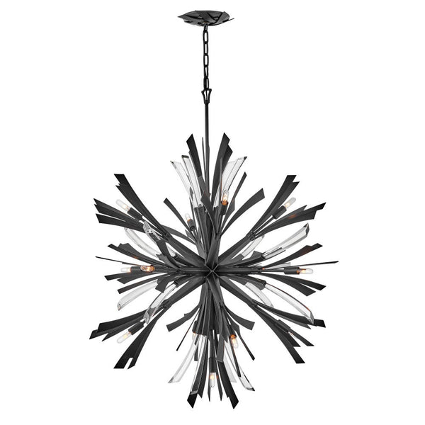 Vida 36" Thirteen Lights Small Orb Chandelier, Brushed Graphite
