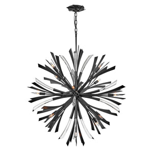 Vida 36" Thirteen Lights Small Orb Chandelier, Brushed Graphite