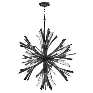 Vida 36" Thirteen Lights Small Orb Chandelier, Brushed Graphite