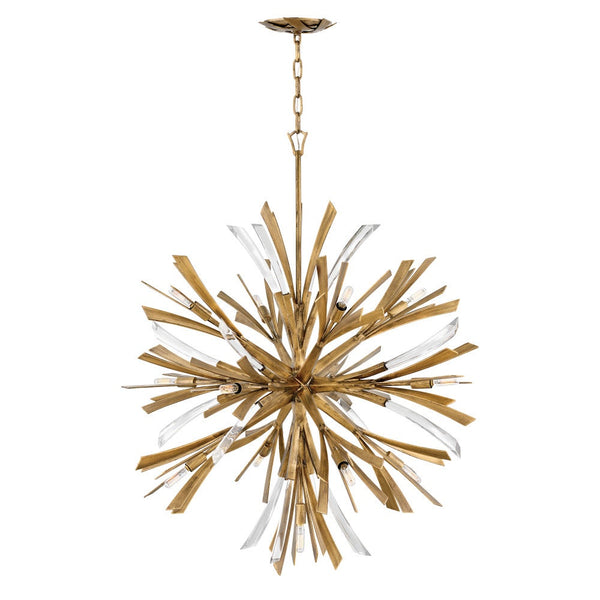 Vida 36" Thirteen Lights Large Orb Chandelier, Burnished Gold