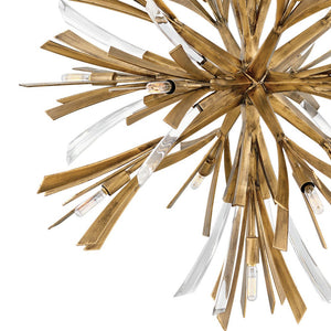 Vida 36" Thirteen Lights Large Orb Chandelier, Burnished Gold