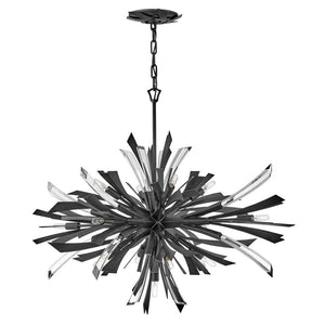 Vida 36" Thirteen Lights Large Single Tier Chandelier, Brushed Graphite