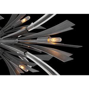 Vida 36" Thirteen Lights Large Single Tier Chandelier, Brushed Graphite