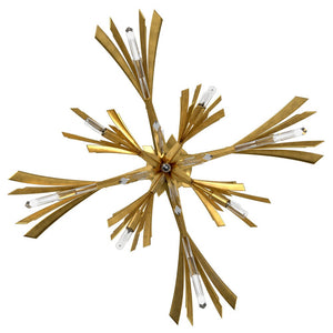 Vida 36" Thirteen Lights Large Single Tier Chandelier, Burnished Gold