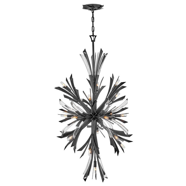 Vida 24" Nineteen Lights Medium Orb Chandelier, Brushed Graphite