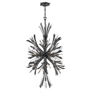 Vida 24" Nineteen Lights Medium Orb Chandelier, Brushed Graphite