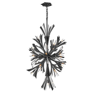Vida 24" Nineteen Lights Medium Orb Chandelier, Brushed Graphite