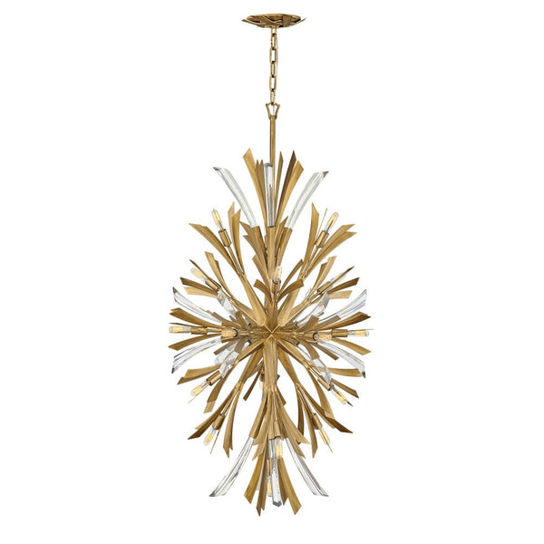 Vida 24" Nineteen Lights Medium Orb Chandelier, Burnished Gold