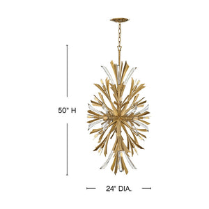 Vida 24" Nineteen Lights Medium Orb Chandelier, Burnished Gold