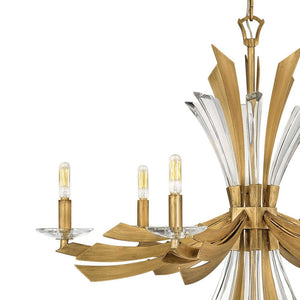 Vida 29" Six Lights Medium Single Tier Chandelier, Burnished Gold