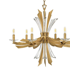 Vida 29" Six Lights Medium Single Tier Chandelier, Burnished Gold