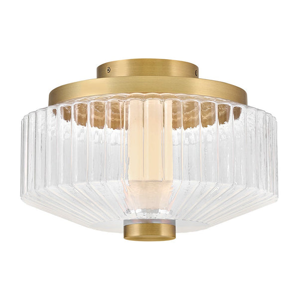 Veleta 13" Small LED Flush Mount, Lacquered Brass