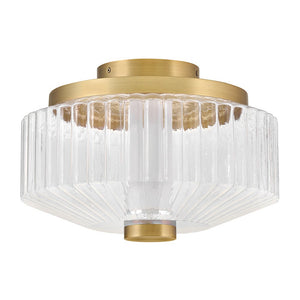 Veleta 13" Small LED Flush Mount, Lacquered Brass
