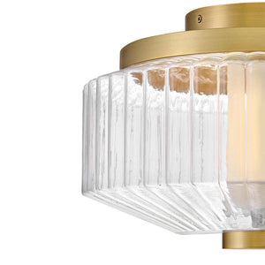 Veleta 13" Small LED Flush Mount, Lacquered Brass