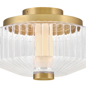 Veleta 13" Small LED Flush Mount, Lacquered Brass