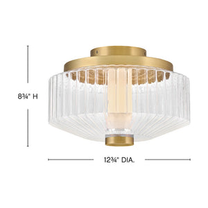 Veleta 13" Small LED Flush Mount, Lacquered Brass