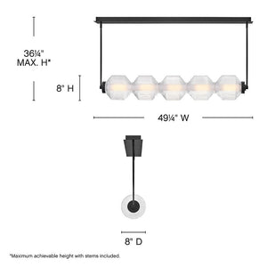 Veleta 49" Five Lights Medium LED Linear, Black
