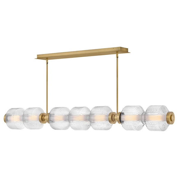 Veleta 69" Seven Lights Large LED Linear, Lacquered Brass