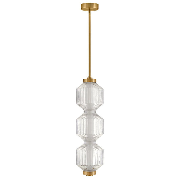 Veleta 8" Small LED Convertible Pendant, Lacquered Brass