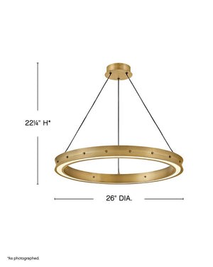 Althea 26" Medium Chandelier, Lacquered Brass