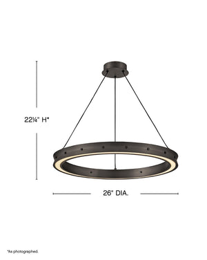 Althea 26" Medium Chandelier, Satin Black