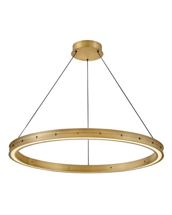 Althea 38" Large Chandelier, Lacquered Brass