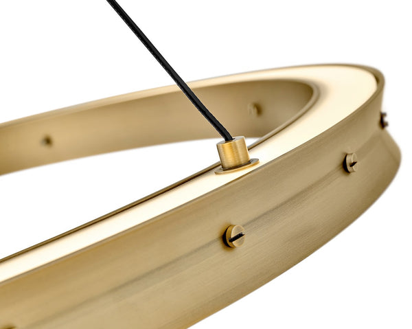 Althea 38" Large Chandelier, Lacquered Brass