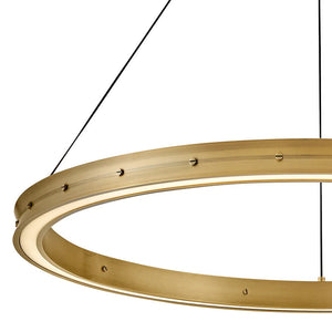 Althea 38" Large Chandelier, Lacquered Brass