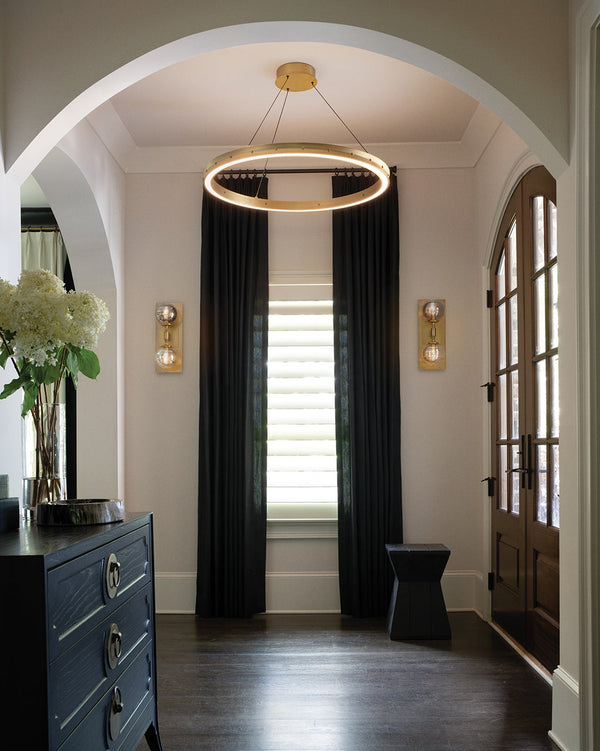 Althea 38" Large Chandelier, Lacquered Brass