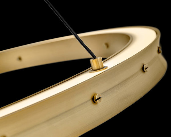 Althea 38" Large Chandelier, Lacquered Brass