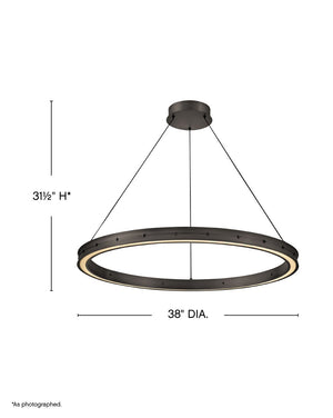 Althea 38" Large Chandelier, Satin Black