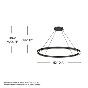 Althea 53" Extra Large Chandelier, Satin Black