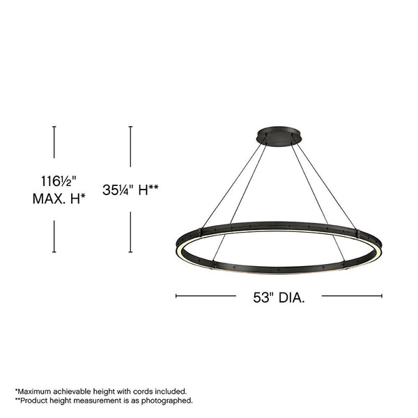 Althea 53" Extra Large Chandelier, Satin Black