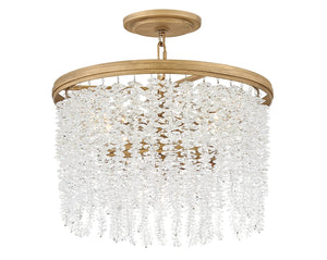 Rubina 18" Four Lights Medium Convertible Semi-Flush Mount, Burnished Gold