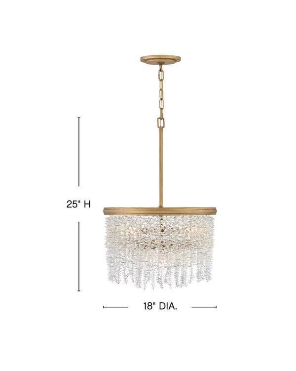 Rubina 18" Four Lights Medium Convertible Semi-Flush Mount, Burnished Gold