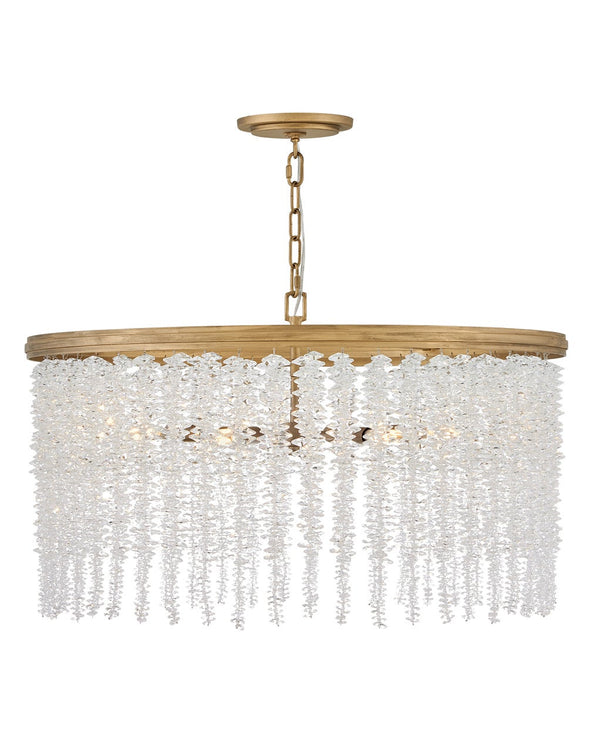Rubina 30" Six Lights Medium Convertible Chandelier, Burnished Gold