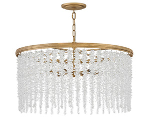Rubina 30" Six Lights Medium Convertible Chandelier, Burnished Gold